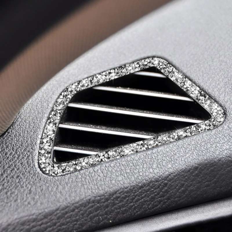 For BMW X5 E70 / X6 E71 2008-2013 Car Dashboard Air Outlet Diamond Decoration Sticker, Left Drive