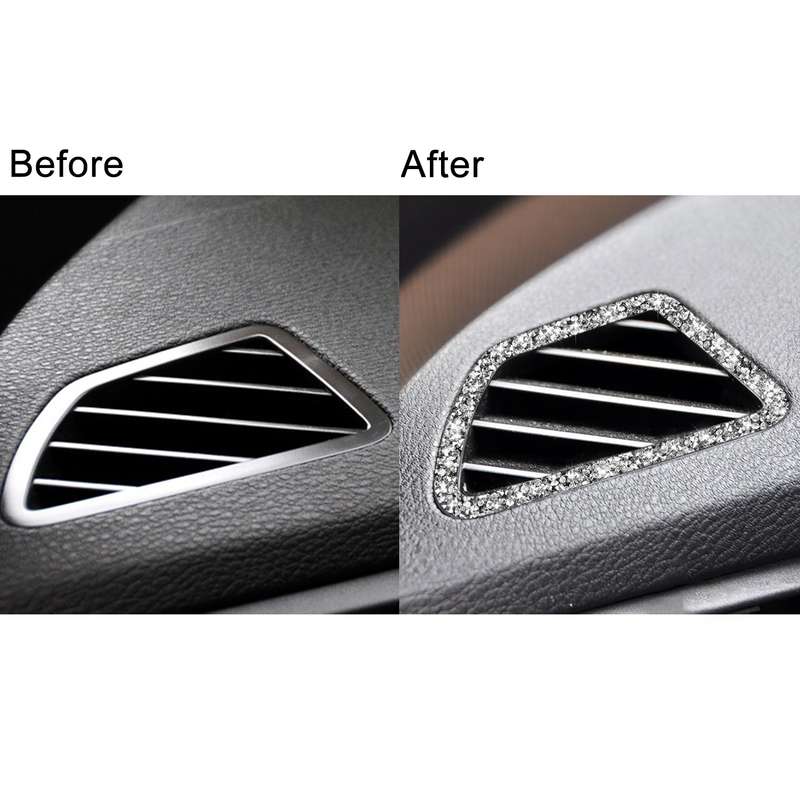 For BMW X5 E70 / X6 E71 2008-2013 Car Dashboard Air Outlet Diamond Decoration Sticker, Left Drive