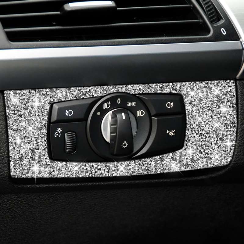For BMW X5 E70 / X6 E71 2008-2013 Car Headlight Panel Diamond Decoration Sticker, Left Drive