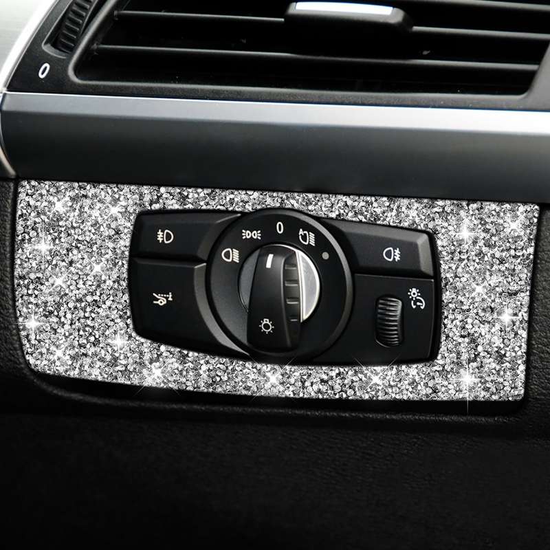 For BMW X5 E70 / X6 E71 2008-2013 Car Headlight Panel Diamond Decoration Sticker, Right Drive