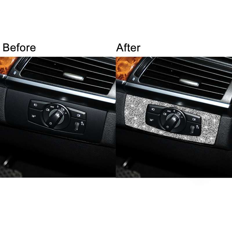 For BMW X5 E70 / X6 E71 2008-2013 Car Headlight Panel Diamond Decoration Sticker, Right Drive