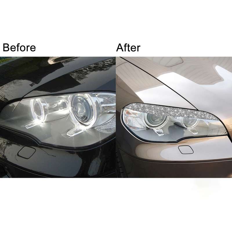For BMW X5 E70 2010-2012 Car Light Eyebrow Diamond Decoration Sticker, Left and Right Drive