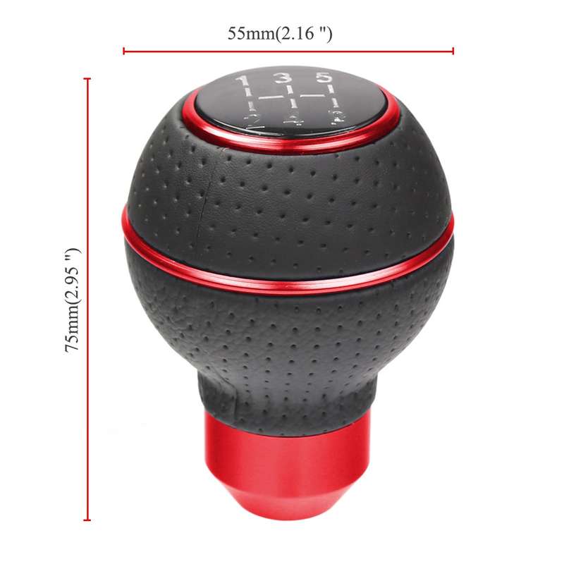 Universal Car Manual Gear Shift Lever 5-speed Shifter Knob(Red)
