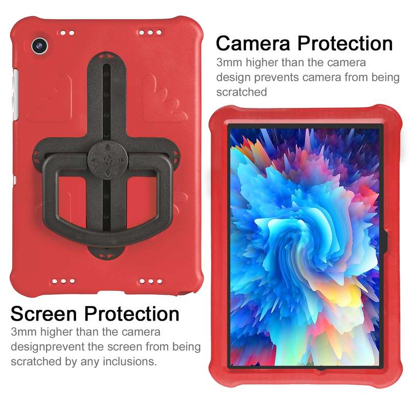 For Samsung Galaxy Tab A9+ Shield 360 Rotation Handle EVA Shockproof PC Tablet Case(Blue Black)
