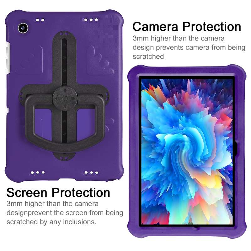 For Samsung Galaxy Tab A9+ Shield 360 Rotation Handle EVA Shockproof PC Tablet Case(Blue Black)