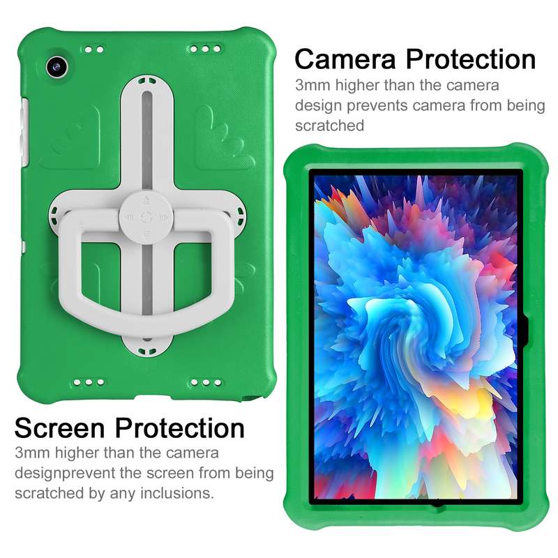 For Samsung Galaxy Tab A9+ Shield 360 Rotation Handle EVA Shockproof PC Tablet Case(Blue Black)