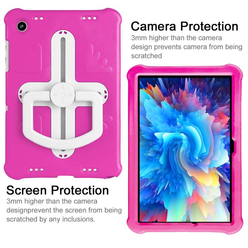 For Samsung Galaxy Tab A9+ Shield 360 Rotation Handle EVA Shockproof PC Tablet Case(Blue Black)
