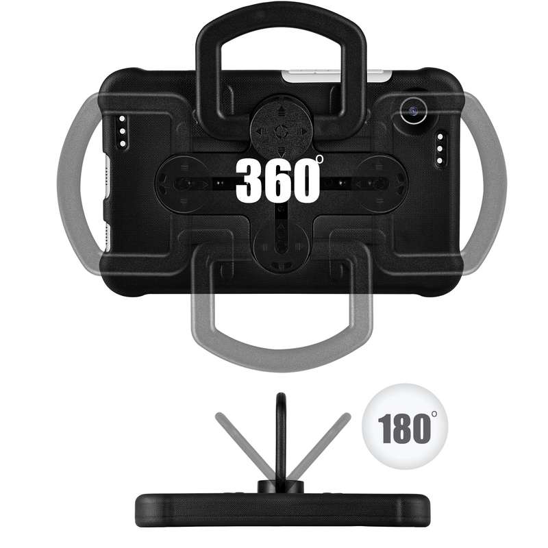 For Samsung Galaxy Tab A9 Shield 360 Rotation Handle EVA Shockproof PC Tablet Case(Black)