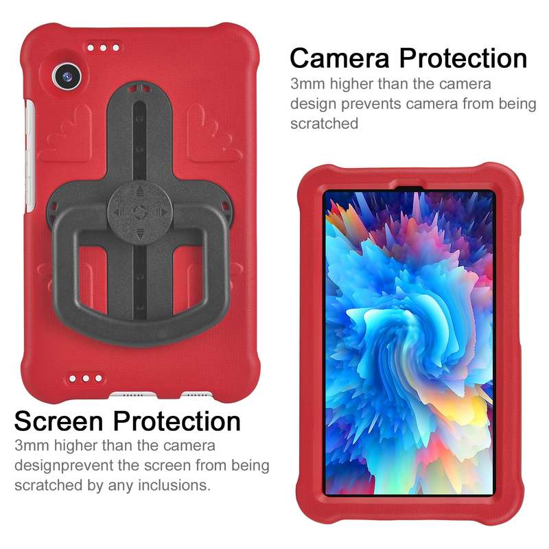 For Samsung Galaxy Tab A9 Shield 360 Rotation Handle EVA Shockproof PC Tablet Case(Black)