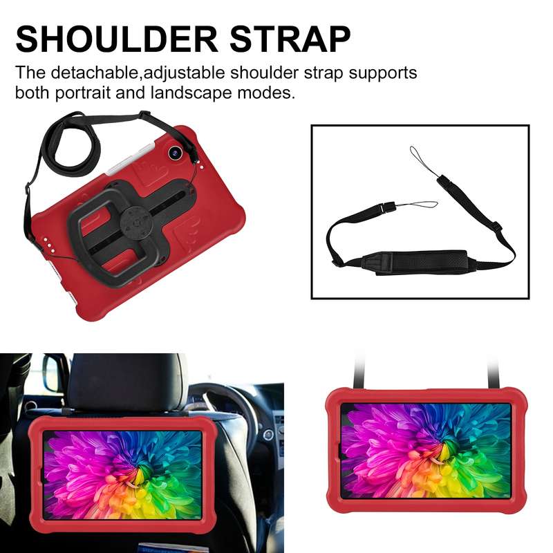 For Samsung Galaxy Tab A9 Shield 360 Rotation Handle EVA Shockproof PC Tablet Case(Black)