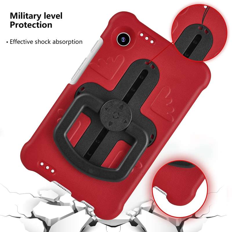 For Samsung Galaxy Tab A9 Shield 360 Rotation Handle EVA Shockproof PC Tablet Case(Black)