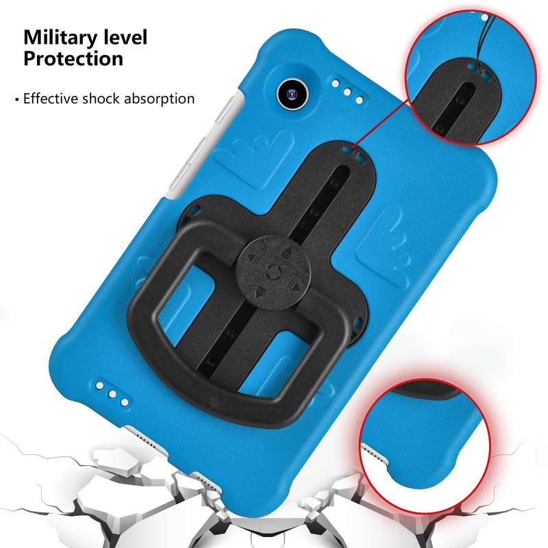 For Samsung Galaxy Tab A9 Shield 360 Rotation Handle EVA Shockproof PC Tablet Case(Black)