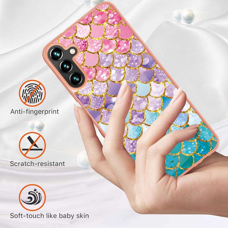 For Samsung Galaxy A35 5G Electroplating IMD TPU Phone Case(Colorful Scales)