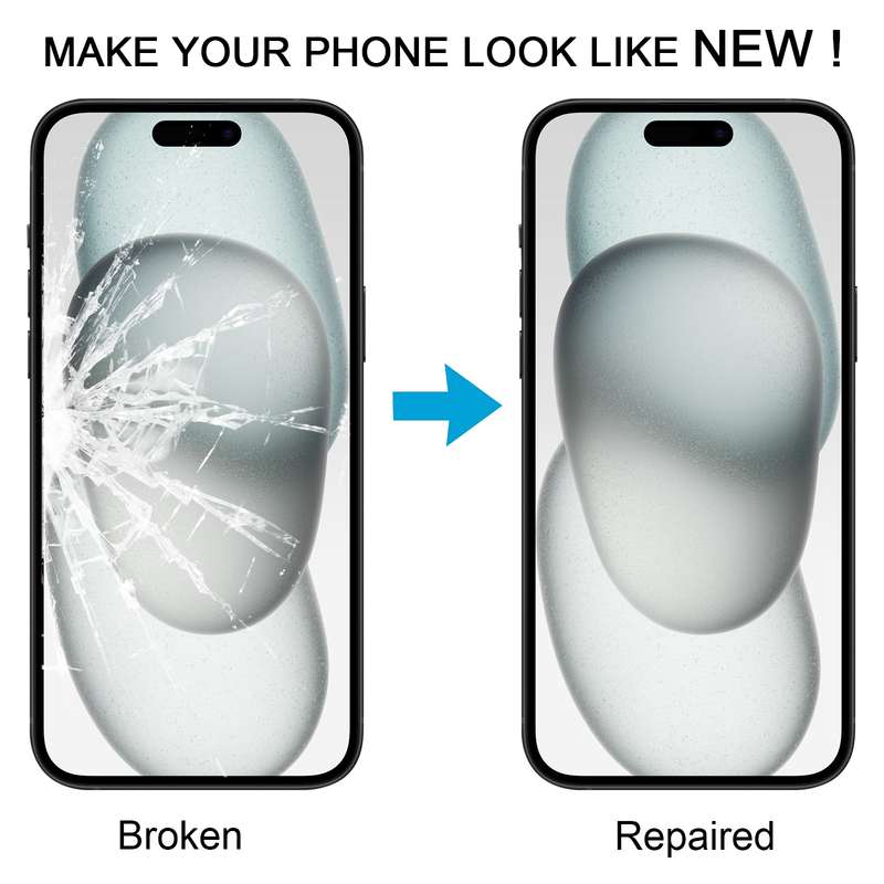 For iPhone 15 Front Screen Outer Glass Lens with OCA Optically Clear Adhesive