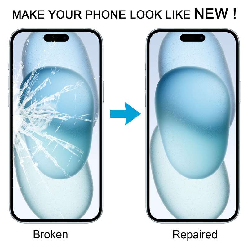 For iPhone 15 Plus Front Screen Outer Glass Lens with OCA Optically Clear Adhesive