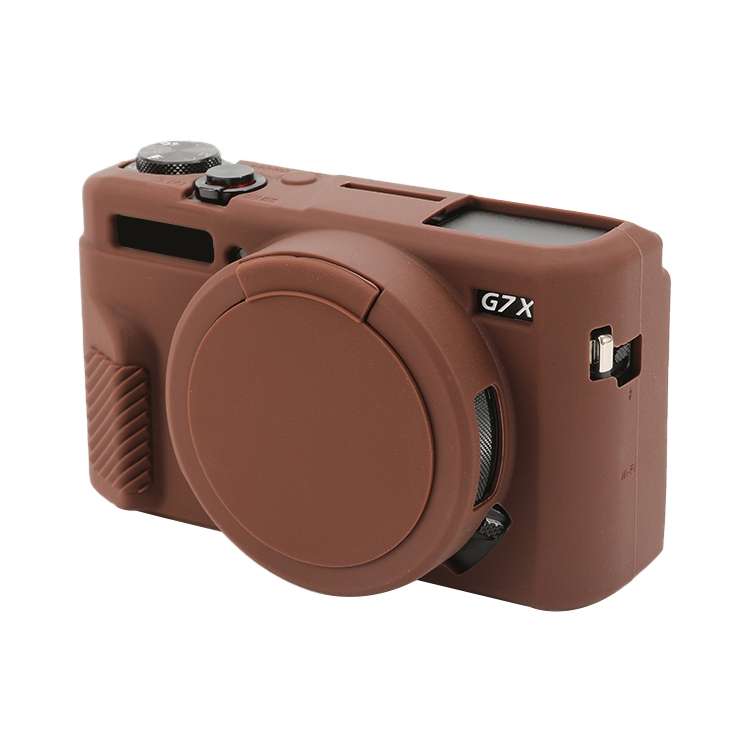 For Canon PowerShot G7 X Mark II / G7X2 Soft Silicone Protective Case with Lens Cover(Black)