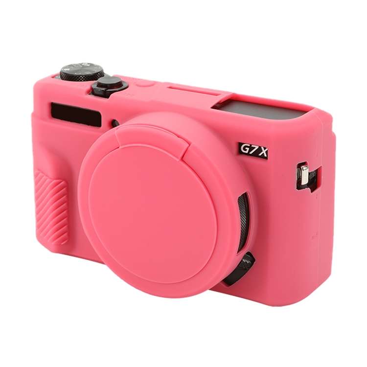 For Canon PowerShot G7 X Mark II / G7X2 Soft Silicone Protective Case with Lens Cover(Black)