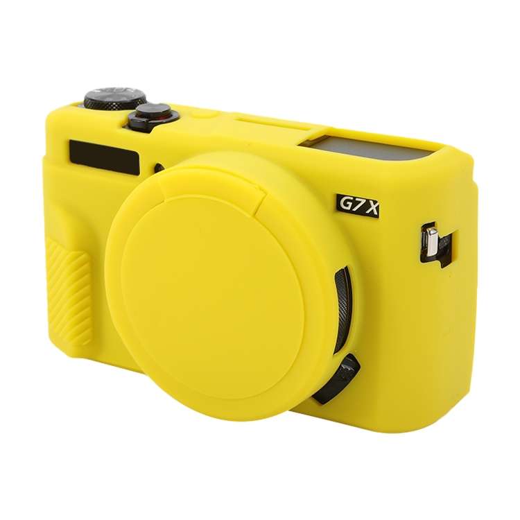 For Canon PowerShot G7 X Mark II / G7X2 Soft Silicone Protective Case with Lens Cover(Black)