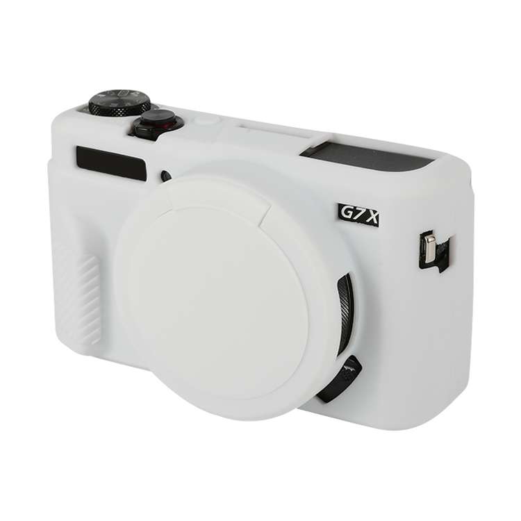 For Canon PowerShot G7 X Mark II / G7X2 Soft Silicone Protective Case with Lens Cover(Black)