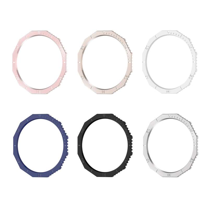 For Samsung Galaxy Watch6 Classic 47mm R960 Solid Color Watch Time Steel Bezel Ring(Rose Gold)