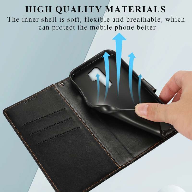 For Xiaomi Redmi 9 PU Genuine Leather Texture Embossed Line Phone Case(Black)
