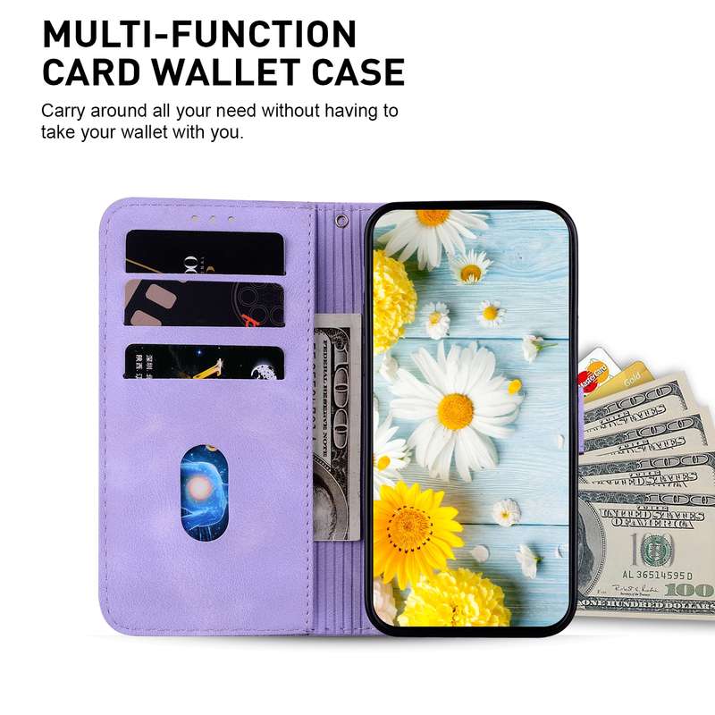 For Honor Magic6 Pro Lily Embossed Leather Phone Case(Purple)