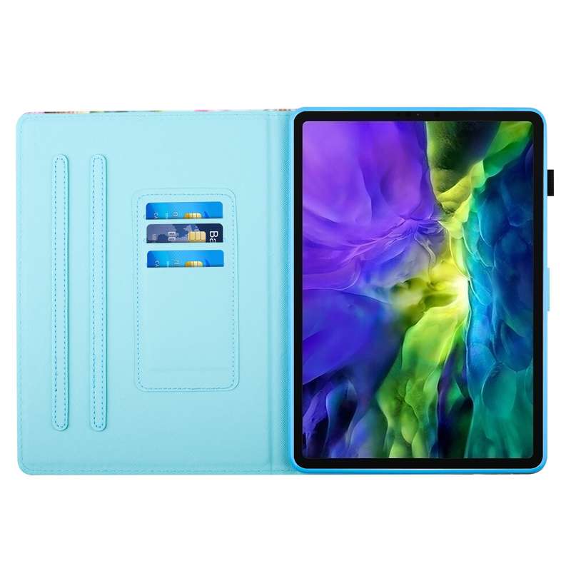 For iPad Pro 11 2024 Colored Drawing Stitching Leather Tablet Smart Case(Owl)