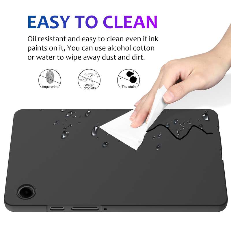 For Samsung Galaxy Tab A9 Pure Color Liquid Silicone Shockproof Tablet Case(Black)