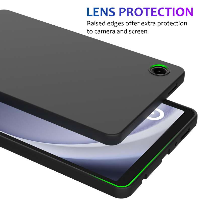 For Samsung Galaxy Tab A9 Pure Color Liquid Silicone Shockproof Tablet Case(Black)