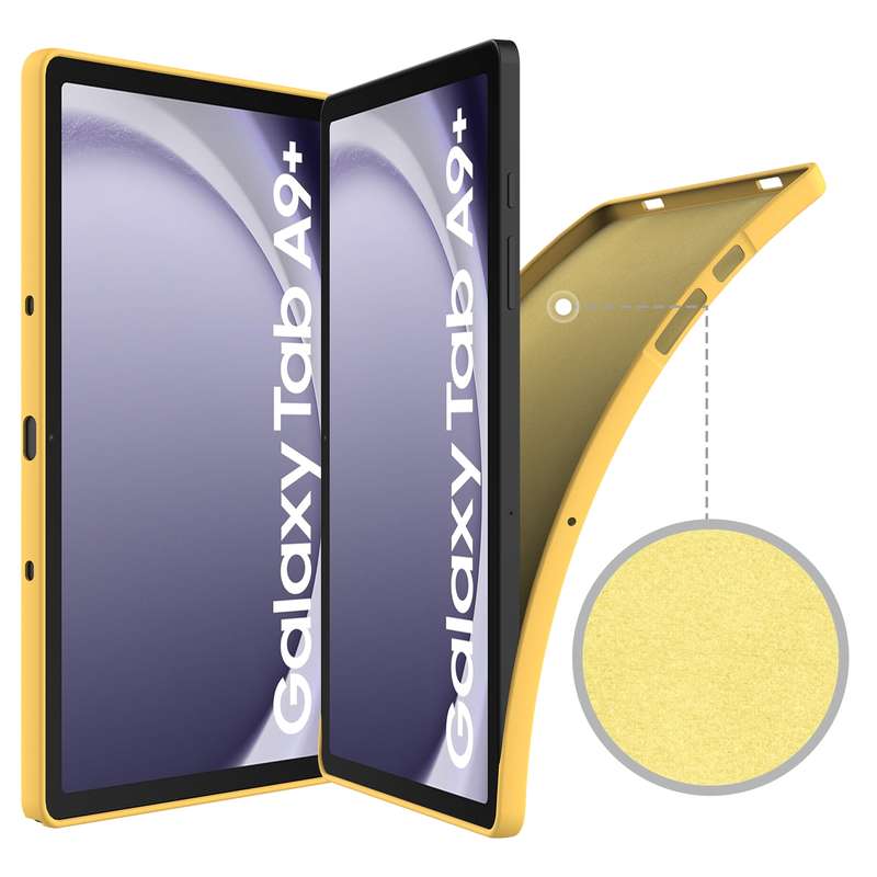 For Samsung Galaxy Tab A9+ Pure Color Liquid Silicone Shockproof Tablet Case(Black)