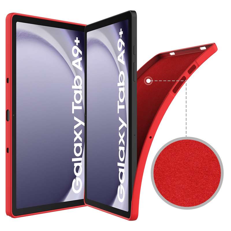 For Samsung Galaxy Tab A9+ Pure Color Liquid Silicone Shockproof Tablet Case(Black)
