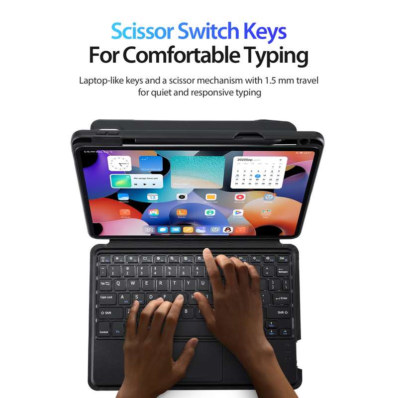 For Xiaomi Pad 5 / 5 Pro DUX DUCIS DK Floating Magnetic Keyboard Leather Tablet Case with Holder(Bla