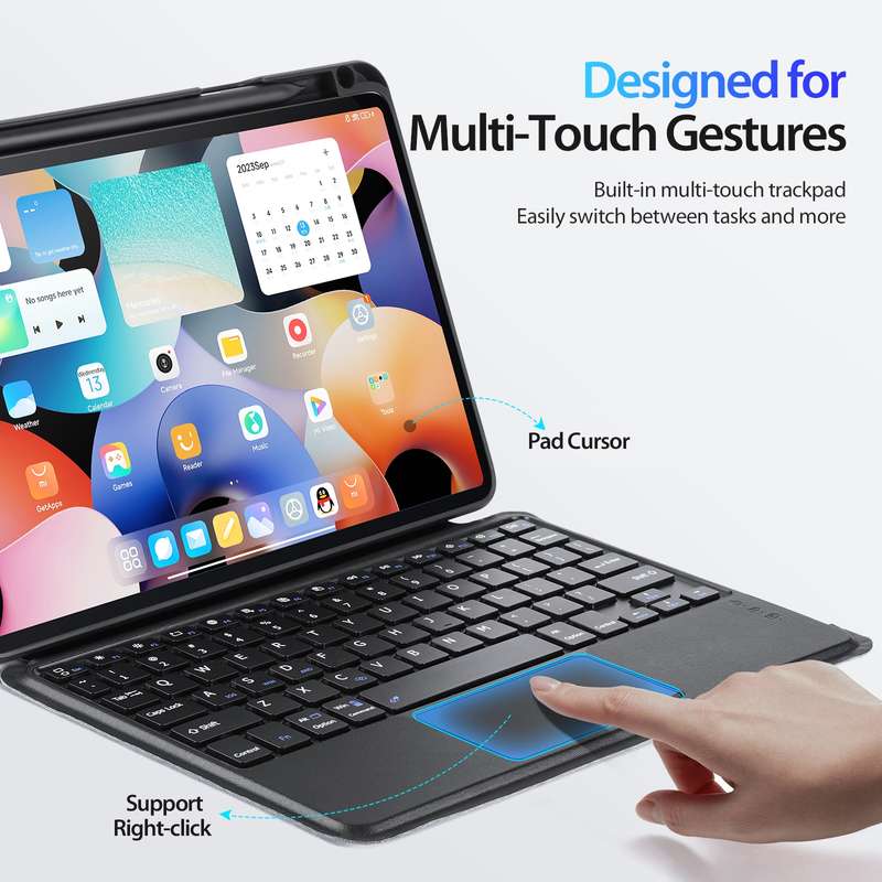 For Xiaomi Pad 5 / 5 Pro DUX DUCIS DK Floating Magnetic Keyboard Leather Tablet Case with Holder(Bla