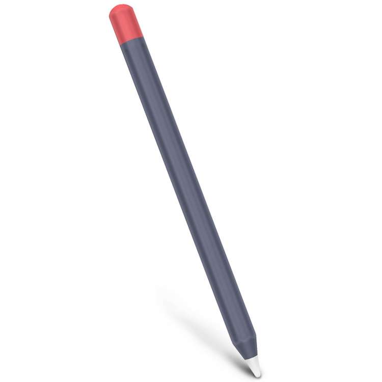For Apple Pencil 1 Stylus Touch Pen Split Contrast Color Silicone Protective Case(Retro Orange Red)