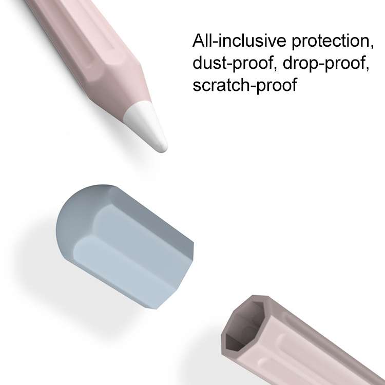 For Apple Pencil 2 Stylus Touch Pen Split Contrast Color Silicone Protective Case(Lemon Avocado)