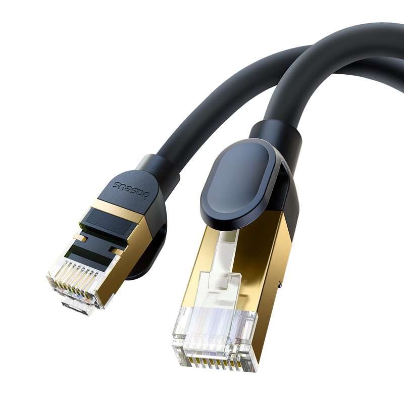 Baseus PCWL-A108 High Speed CAT8 40Gigabit Ethernet Round Cable, Length:8m(Black)
