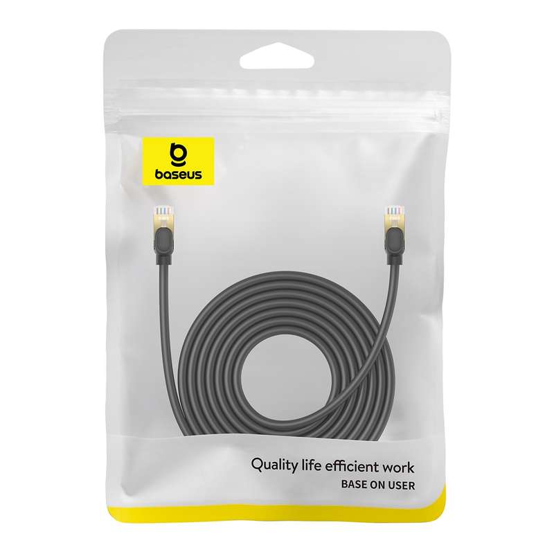 Baseus PCWL-A108 High Speed CAT8 40Gigabit Ethernet Round Cable, Length:8m(Black)