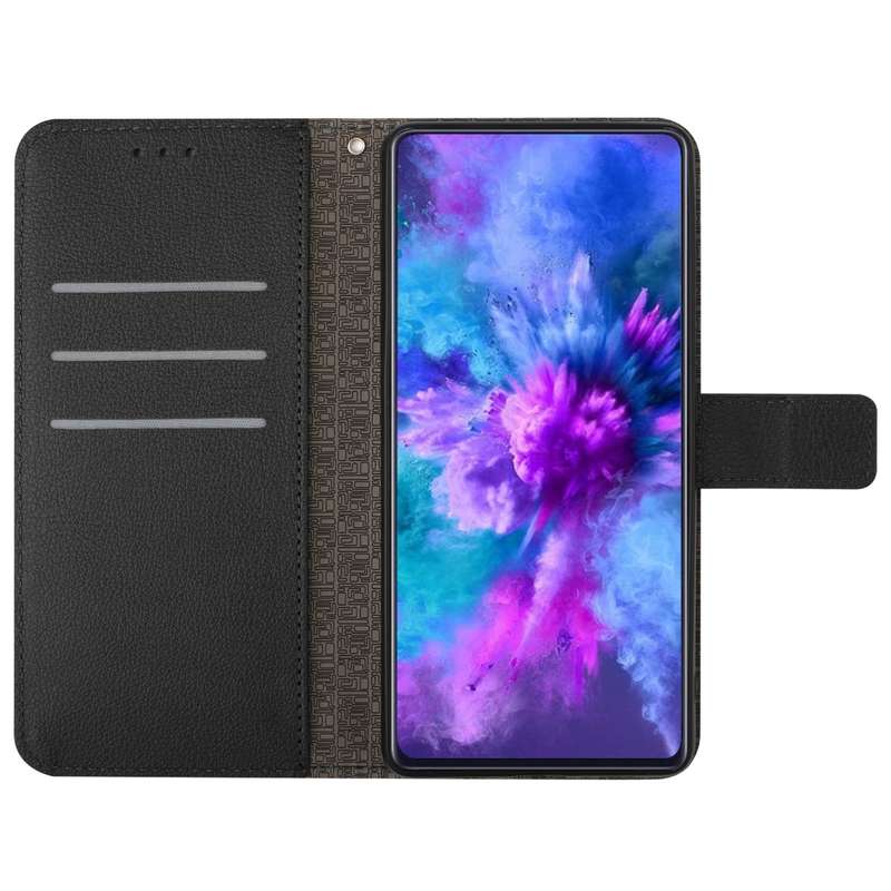 For Honor X6b Rhombic Grid Texture Leather Phone Case(Black)