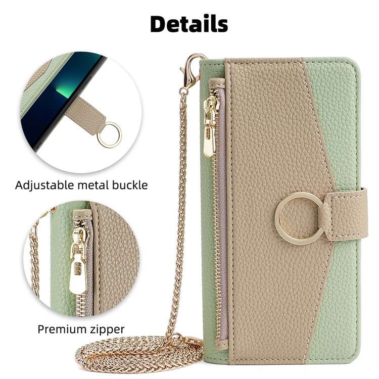 For vivo Y03 4G Crossbody Litchi Texture Leather Phone Case(Green)
