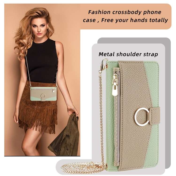 For vivo Y03 4G Crossbody Litchi Texture Leather Phone Case(Green)