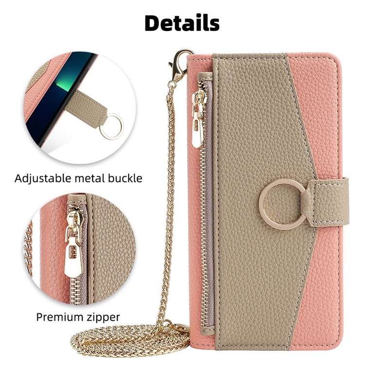 For vivo Y03 4G Crossbody Litchi Texture Leather Phone Case(Pink)
