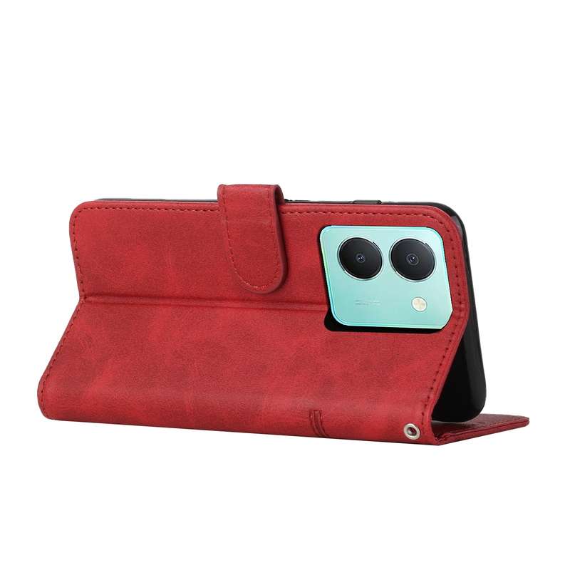 For vivo Y78 5G / Y36 Stitching Calf Texture Buckle Leather Phone Case(Pink)