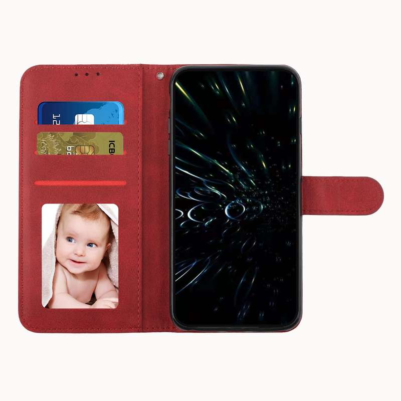 For Xiaomi 13T / Xiaomi 13T Pro Stitching Calf Texture Buckle Leather Phone Case(Red)