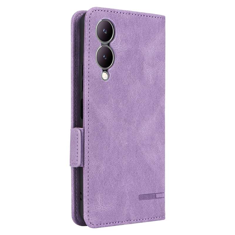 For vivo Y17s Magnetic Clasp Leather Phone Case(Purple)