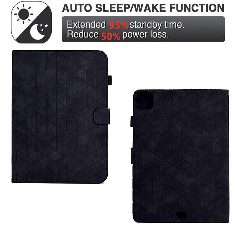 For iPad Pro 11 2024 Rhombus TPU Smart Leather Tablet Case(Black)