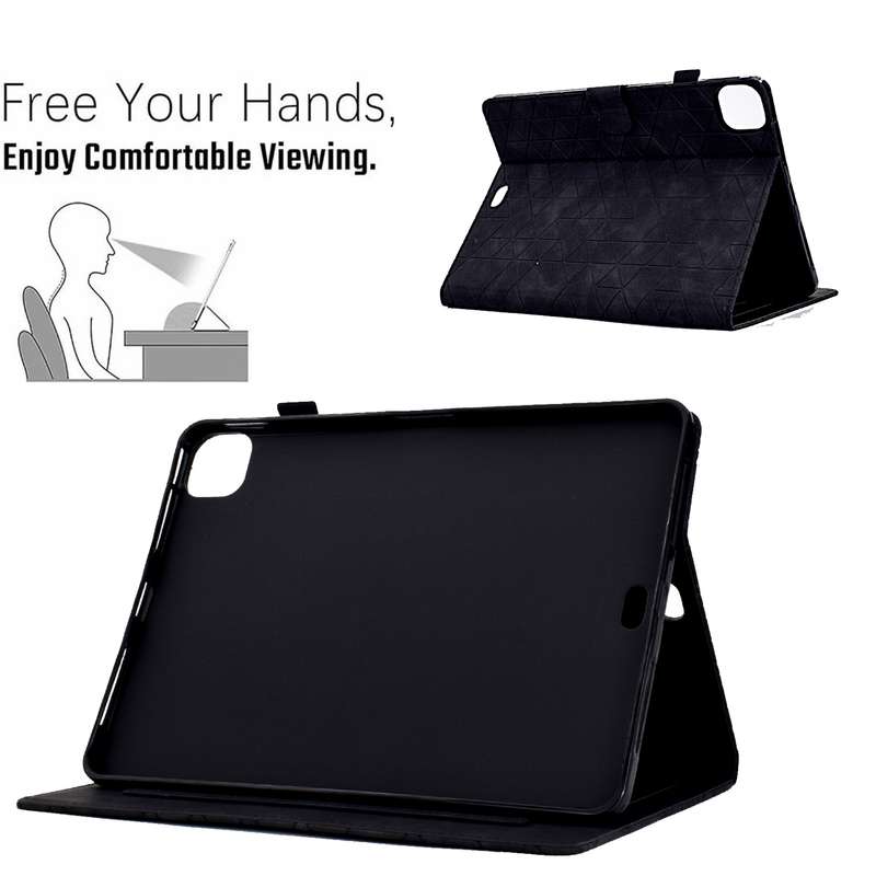 For iPad Pro 11 2024 Rhombus TPU Smart Leather Tablet Case(Black)