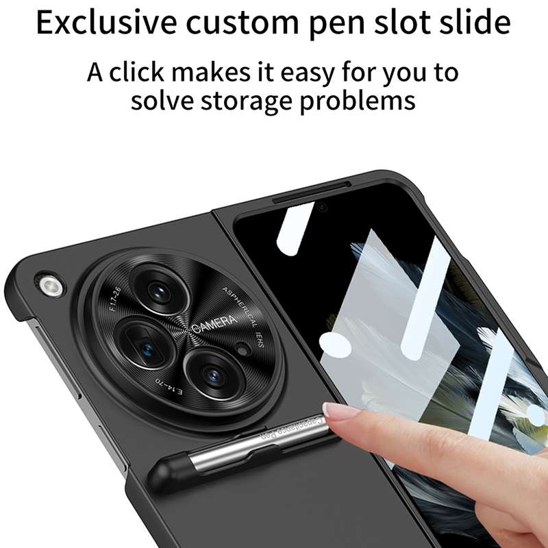 For OPPO Find N3 / OnePlus Open GKK Ultra-thin Full Coverage Phone Flip Case with Pen(Green)