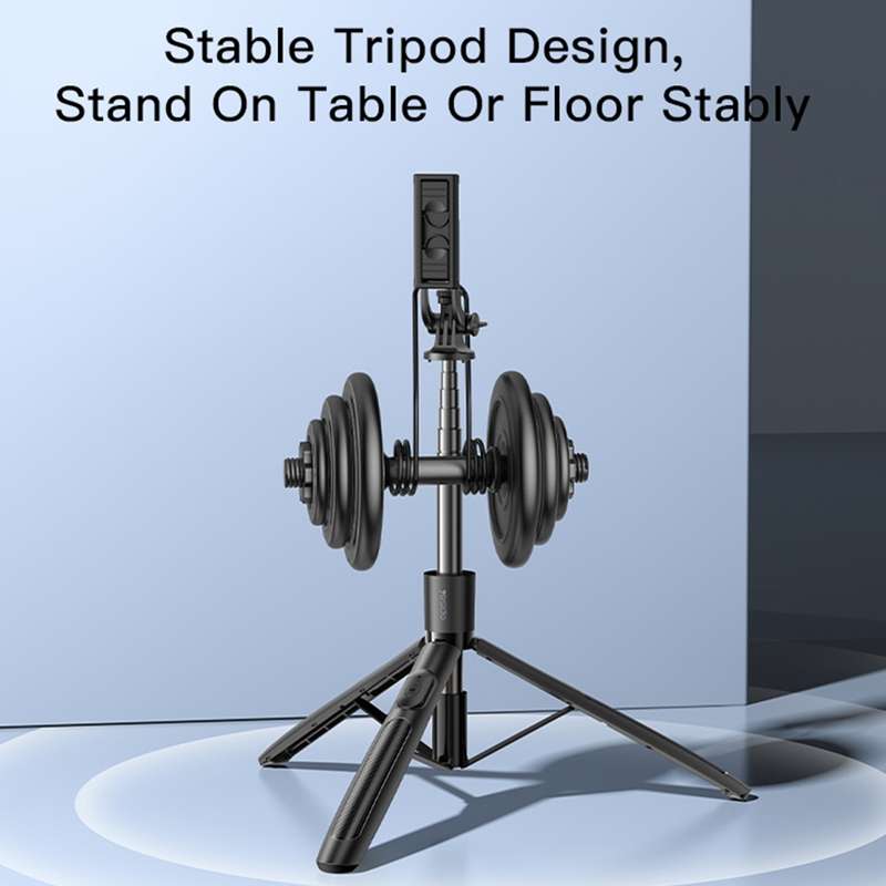 Yesido SF13 Retractable Extended Bluetooth Tripod Phone Live Streaming Selfie Stand(Black)