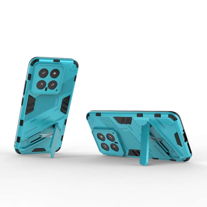 For Xiaomi 14 5G Punk Armor 2 in 1 PC + TPU Phone Case with Holder(Blue)