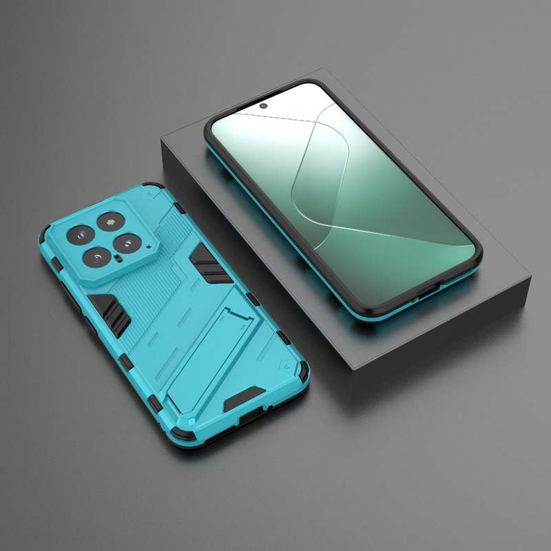 For Xiaomi 14 5G Punk Armor 2 in 1 PC + TPU Phone Case with Holder(Blue)